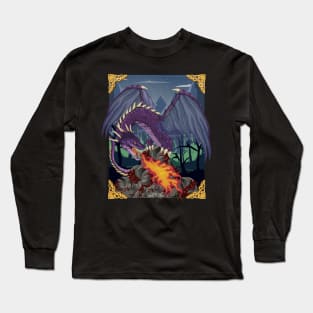 Purple Dragon Fantasy Novelty Gift Long Sleeve T-Shirt